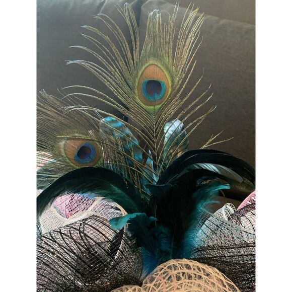 Handmade Handcrafted Crazy Fun Unique Black Derby Hat Large Wide Brim - Picture 7 of 11